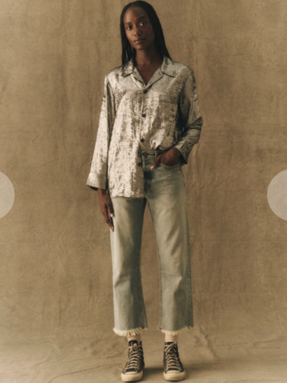 NWT The Great. Silver Lounge Shirt